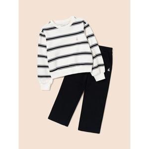 백화점매장판 빈폴키즈 BEANPOLE KIDS 여아 스트라이프 라운드 스웨트 세트 아이보리 BI5141G030 쥬니어 키