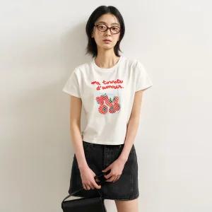 WOMAN 후르츠 슬림핏 반팔티 [WHITE TOMATO] / WBE2L01541