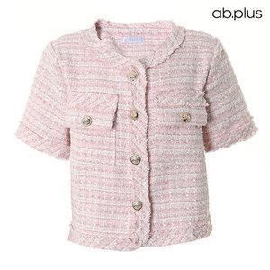 [ab.plus] 금장 버튼 반팔 트위드 자켓 (LSY2MJ87A) (패플 BEST)688628