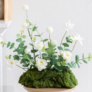 백일홍 센터피스 조화 셀프 촬영 테이블 장식 45x44cm 인테리어 꽃 소품 웨딩 행사 브라이덜샤워