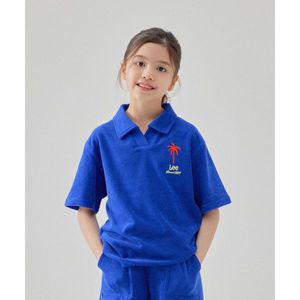 LEE 키즈 오션스 카라 타올 반팔티셔츠 블루 LK2502ST23BL