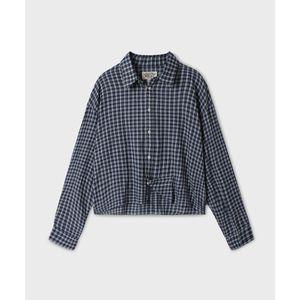 WHO.A.U Loose Fit Crop Check Shirts WHYAF4896F