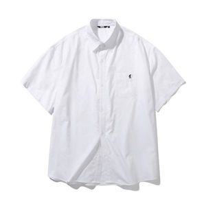 TRILLION 시티보이 보트자수 옥스포드 오버핏 반팔셔츠 (WHITE)