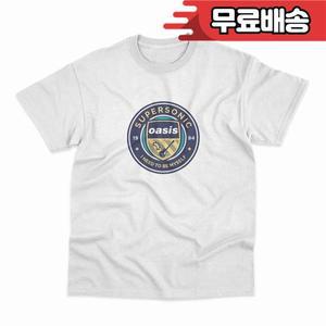 오아시스 록 밴드 빈티지 아메리칸 레트로 남성 티셔츠 퓨어 코튼 반팔 통기성 경량