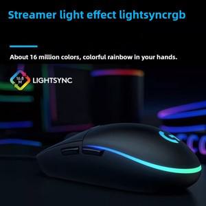 Logitech G102 유선 게임용 마우스 PC/Mac 컴퓨터 및 노트북 8000 DPI 레인보우 광학 효과 화면