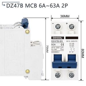 MCB 배터리 미니 회로 차단기, PV DC 포지티브 및 네거티브 보호 에어 스위치, DC 12V, 24V, 48V, 72V, 16A, 25A, 32A, 63A, 100A, 125A