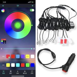 자동차 조명용품 RGB LED 자동차 인테리어 앰비언트 장식 광 스트립 조명 앱 제어 음악 8M  분위기 램프 1