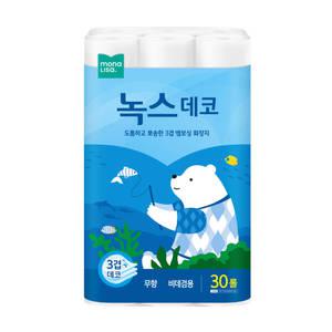 모나리자 녹스 3겹 30M 30롤 1개 화장지 휴지