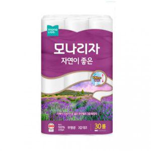 모나리자 자연이좋은 3겹 30M 30롤 1개 천연펄프 화장지 휴지