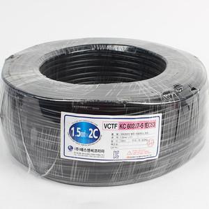 상진전선 VCTF 1.5sq 2c 1롤100M 흑색