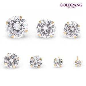 [골드팡]14k 큐빅귀걸이 2mm