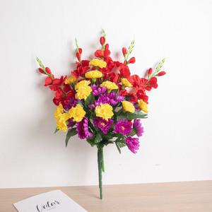 카네이션 성묘 꽃다발 조화 글라디올러스 어렌지A 78cm 납골당 산소 추모 장식 수목장