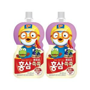팔도 뽀로로 홍삼 쏙쏙 100ml 20팩 포도 블루베리.