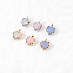 비즈아이 [7161-04]큐빅펜던트 꽃캡하트문스톤 7.5x10mm ,1개