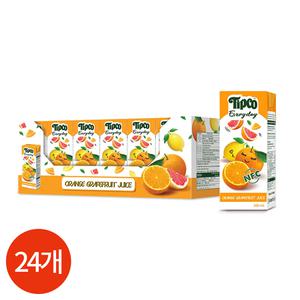 TIPCO 팁코 오렌지 자몽 주스 200ml x 24개