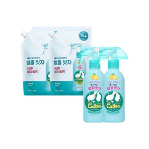 온더바디 코튼풋 발을씻자 풋샴푸 레몬향 본품 385ml 2개+ 레몬향 리필 500ml 2개