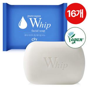 씨투와이 C2Y 아쿠아 휩 페이셜 클렌징 올인원 비누 100g x 16개 세수비누