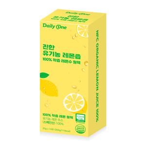 데일리원 진한 유기농 레몬즙 100% 착즙 레몬수 원액 25g X 14포 1통