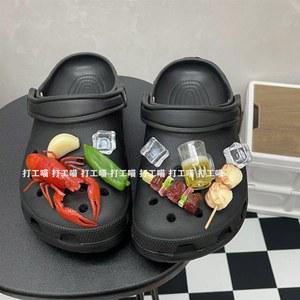 크록스용 DIY 음식 가재 참, 사랑스러운 재미있는 신발 액세서리, 클로그 샌들용 DIY 신발 장식, 어린이 크리스마스 선물