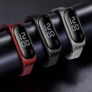 LED 스크린 남자 여자 스포츠 메탈 방수 손목시계 LED시계 스포
