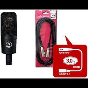 음향기기 audio-technica 카디오이드 콘덴서 사이드 어드레스 마이크 AT4040  케이블 ATL458A3.0 세트