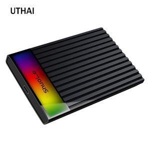 UTHAI 휴대용 하드 드라이브 케이스 C 타입 컬러 그라데이션 2.5 인치 노트북 외장 SATA 직렬