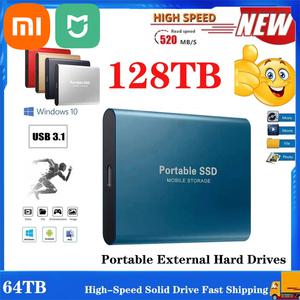 호환 샤오미 Mijia 휴대용 128TB 64TB SSD 외장형 Moblie 하드 드라이브 데스크탑 모바일 노트북 Comp고속