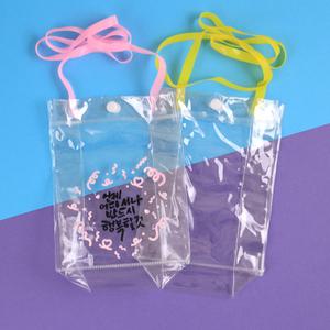작품비닐가방 B 사각 소 비치백 그리기 만들기 꾸미기 여름 물놀이 투명 가방 PVC