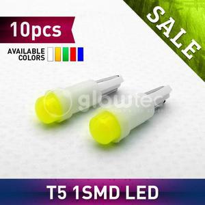 자동차 조명  10pcs Led T5 1D COB 자동차 조명 계기판 전구 대시 보드 빨간색 노란색 녹색 파란색 흰색 링