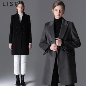 [리스트(LIST)] 더블 버튼 울 블렌드 코트 (택가격:338000원)
