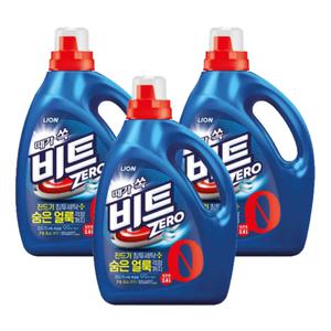 CJ라이온 때가 쏙 비트 제로 2.4L 일반용 세탁세제 3개