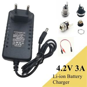 3.6V 3.7V 배터리 1S 18650 배터리 팩 커넥터 DC5525용 4.2V 3A 리튬 이온 배터리 충전기