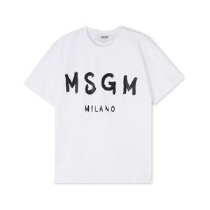 스크래치_MSGM 여성 브러쉬드 로고 화이트 반팔티 2000MDM510 200002 01(181439)