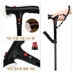 보조 핸들 LED 등 보행 지팡이/할머니지팡이/지팡이스틱/미끄럼방지지팡이/재활지팡이/고령자용지팡이/안전