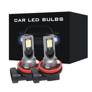 2개 LED H11 H7 H8 9005 HB3 H4 전구 자동차 헤드 라이트 3030 칩, 6000K 흰색 안개 램프 주간 주행 등 12V