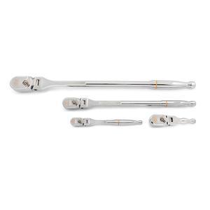 GEARWRENCH 4피스 0.6cm(1/4인치) 1cm(3/8인치) 1.3cm(1/2인치) 드라이브 120XP 풀 폴리쉬 플렉스 핸들 티