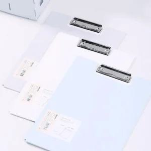 3색 1개 A4 심플한 커버 클립보드 업무 과제 종이받침 아크릴 판때기 필기용