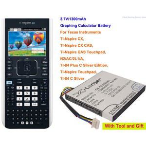 OrangeYu 텍사스 인스트루먼트용 계산기 배터리 TI Nspire CX 터치패드 84 C 실버 CAS 1300mAh