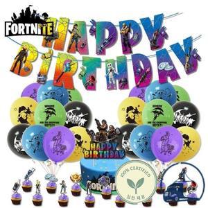Fortnite 파티 장식세트 배너 케이크 깃발 풍선 뜨거운 게임 시리즈  용품 생일 축하