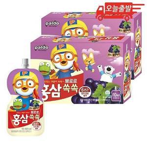 오늘출발 뽀로로 홍삼쏙쏙 포도 블루베리 100ml 20개