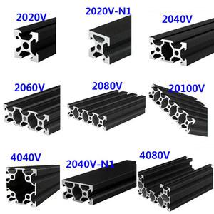 DIY 2020N1 2080 2060 블랙 100MM550MM V 2040N1 2020 프린터 표준 2040 4080 슬롯 EU 알루미늄 프레임, 20100 4040 3D 프로파일,