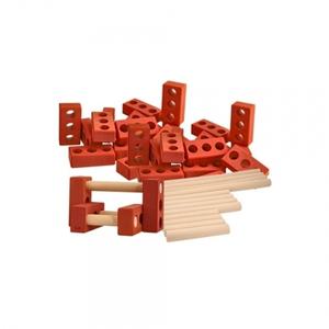h51 캐스B 튼튼 빨간벽돌블럭2종80pcs+벽돌블럭커넥터12p(1816set)
