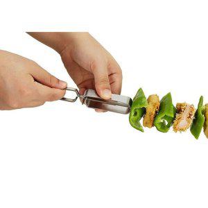 슬라이드 바비큐 꼬치 5p 스텐 캠핑 꽂이 구이 쇠꼬치