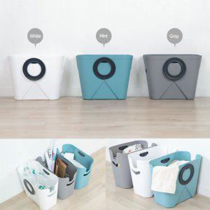 디자인세탁바구니 화이트 빨래 보관함 철제 인테리어 (반품불가)