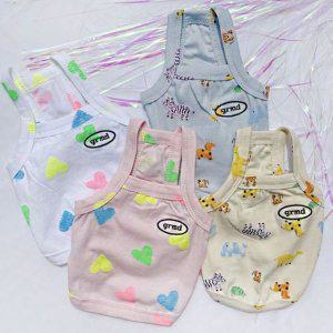 강아지 샤이닝 나시 크롭티 1P 반려견 여름 티셔츠