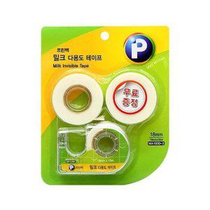 밀크 다용도 무광 테이프 18mm 오피스팩 1P 필기가능