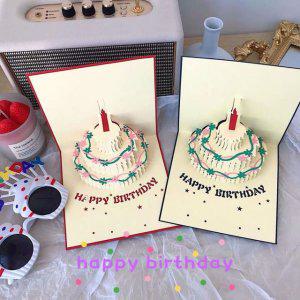 고급 봄 생일 축하 팝업 생신 편지 데일리 입체 카드