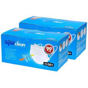 비말차단 티슈형 마스크 대형 50매 2P 덴탈 일회용