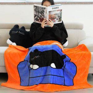 캐릭터무릎소파 소파 냥냥 따뜻한 무릎 망토 담요..