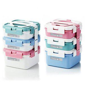 코멕스 찬합 도시락통 런치 도시락 사각 3단 화이트